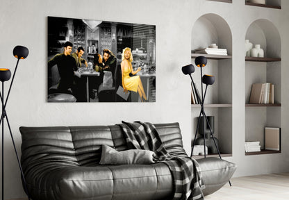 Retro Icons at the Cafe Glass Wall Art