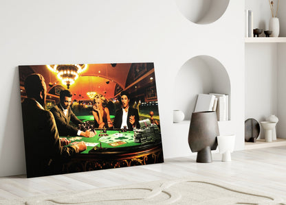 Casino Poker Table Chandelier Glass Wall Art