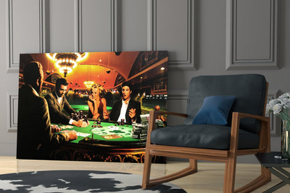 Casino Poker Table Chandelier Glass Wall Art