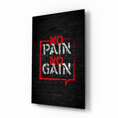 Red Frame Brick Graffiti Quote Glass Wall Art