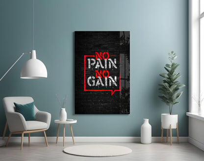 Red Frame Brick Graffiti Quote Glass Wall Art