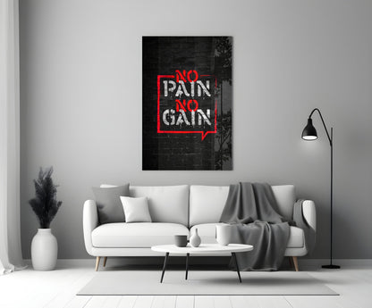 Red Frame Brick Graffiti Quote Glass Wall Art