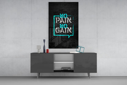 Turquoise Frame Brick Graffiti Quote Glass Wall Art