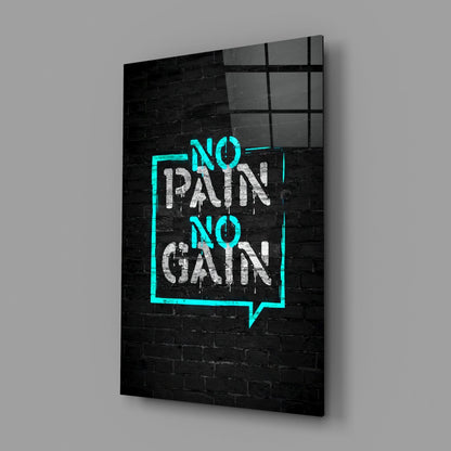 Turquoise Frame Brick Graffiti Quote Glass Wall Art
