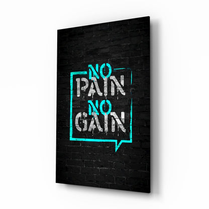 Turquoise Frame Brick Graffiti Quote Glass Wall Art