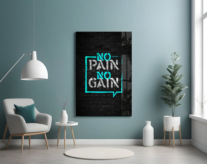 Turquoise Frame Brick Graffiti Quote Glass Wall Art