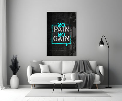 Turquoise Frame Brick Graffiti Quote Glass Wall Art