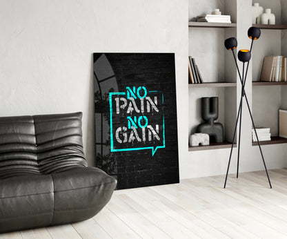 Turquoise Frame Brick Graffiti Quote Glass Wall Art
