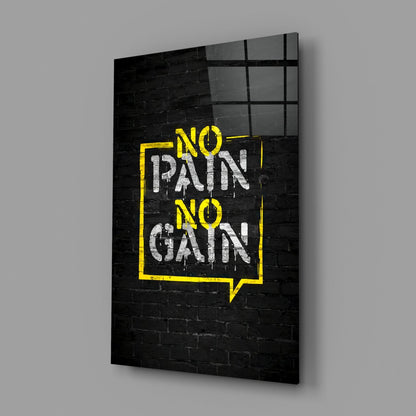 Yellow Frame Brick Graffiti Quote Glass Wall Art