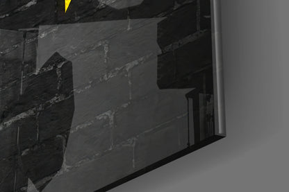 Yellow Frame Brick Graffiti Quote Glass Wall Art