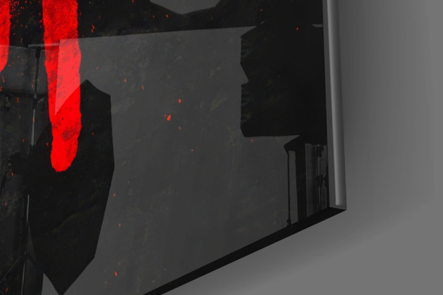 Red Circle Dumbbell Stencil Quote Glass Wall Art