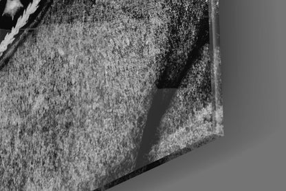 Ataturk Monochrome Uniform Bust Glass Wall Art