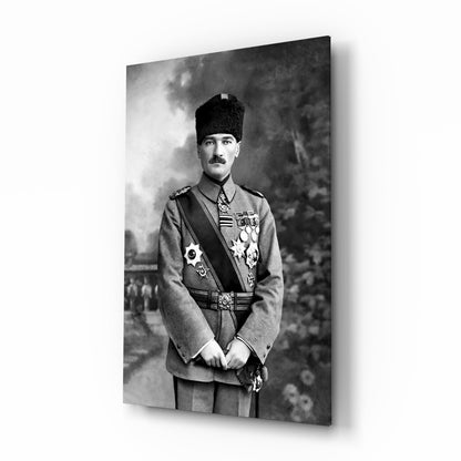 Ataturk Full Length Medals Portrait Glass Wall Art