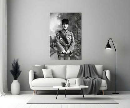 Ataturk Full Length Medals Portrait Glass Wall Art