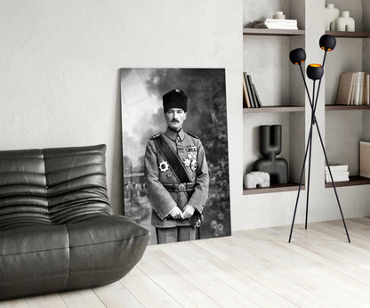 Ataturk Full Length Medals Portrait Glass Wall Art