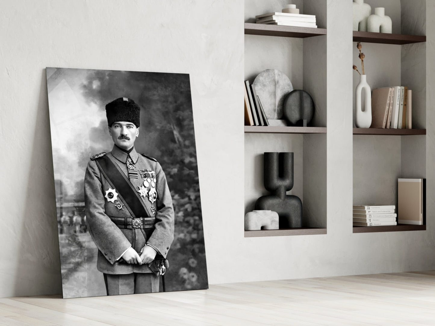 Ataturk Full Length Medals Portrait Glass Wall Art