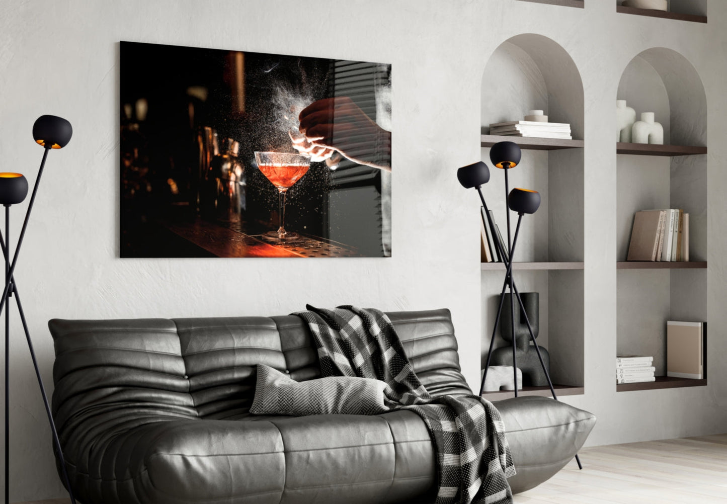 Bartender Mist Spray Red Cocktail Glass Wall Art
