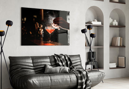 Bartender Mist Spray Red Cocktail Glass Wall Art