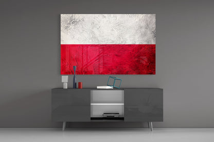 Painted Texture Flag of Poland Glass Wall Art