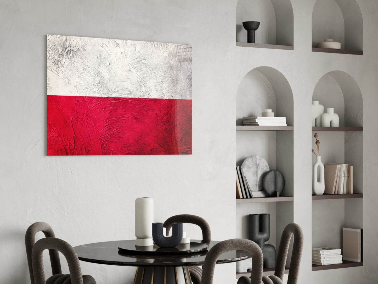 Painted Texture Flag of Poland Glass Wall Art