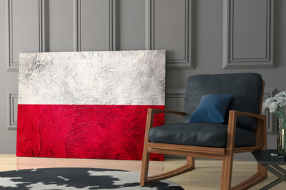 Painted Texture Flag of Poland Glass Wall Art