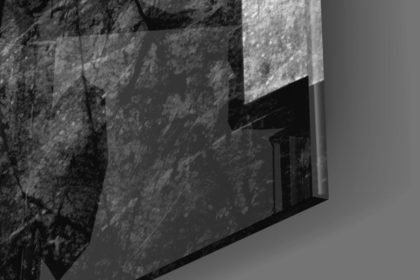 White Chalk Grunge Black Cross Glass Wall Art
