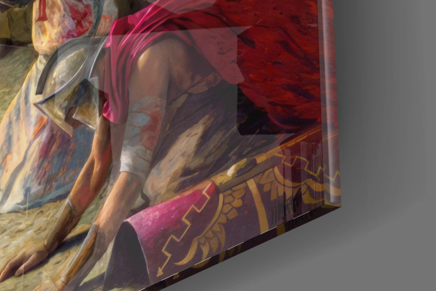 Golden Robe Among Soldiers Jesus Glass Wall Art