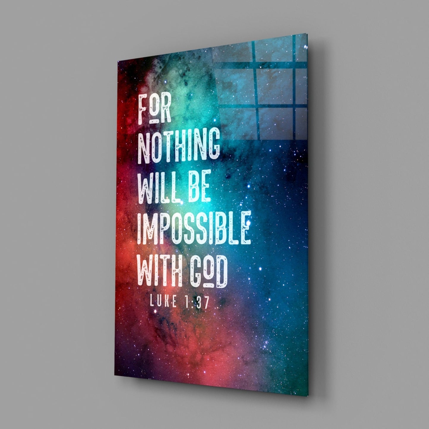 Nothing Impossible Galaxy Nebula Verse Glass Wall Art