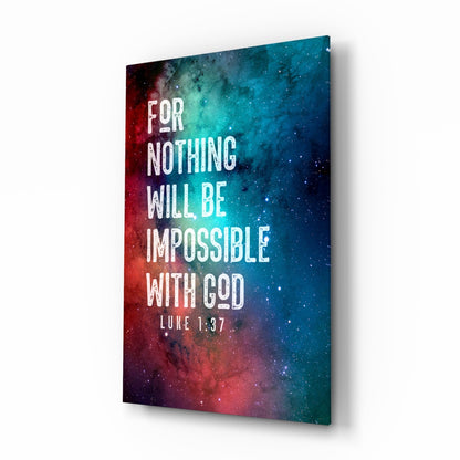 Nothing Impossible Galaxy Nebula Verse Glass Wall Art