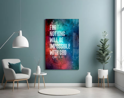Nothing Impossible Galaxy Nebula Verse Glass Wall Art