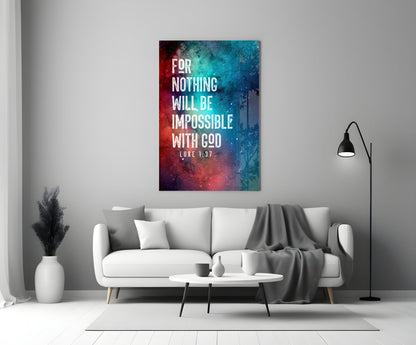 Nothing Impossible Galaxy Nebula Verse Glass Wall Art