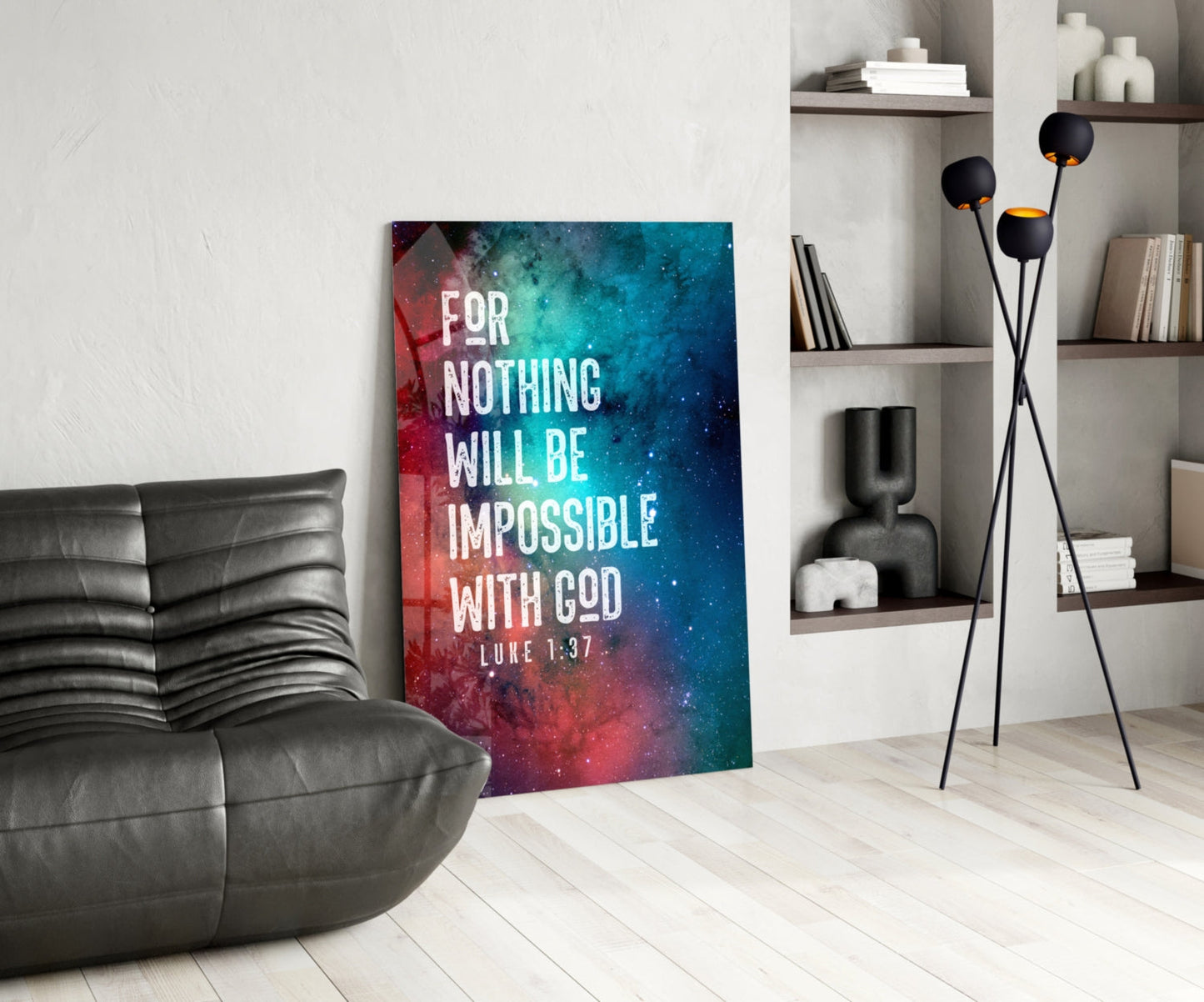 Nothing Impossible Galaxy Nebula Verse Glass Wall Art