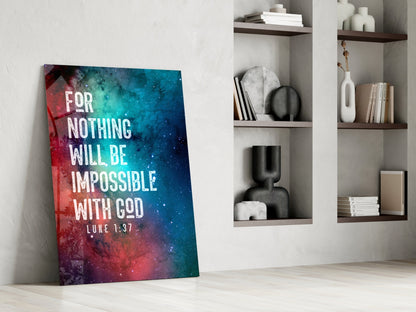 Nothing Impossible Galaxy Nebula Verse Glass Wall Art