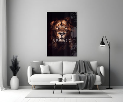 Be Not Afraid Lion Verse Glass Wall Art