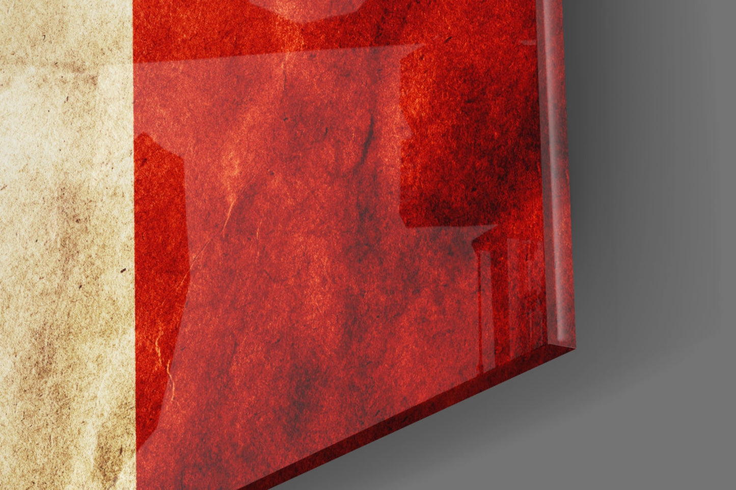 Vintage Grunge Canada Maple Leaf Flag Glass Wall Art