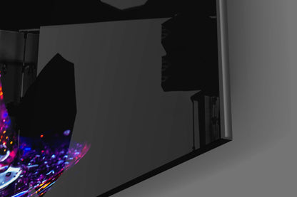 Neon Purple Splash Martini Olive Glass Wall Art