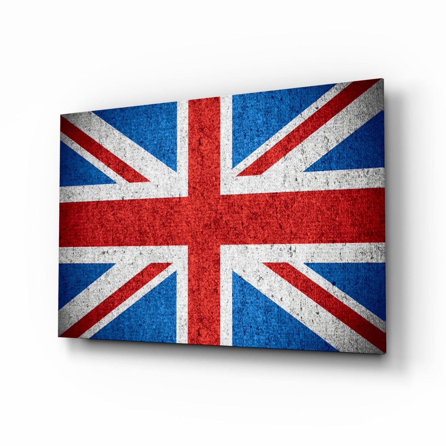 Concrete Wall Bright Union Jack Flag Glass Wall Art