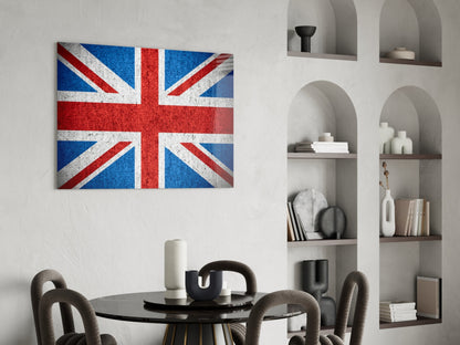 Concrete Wall Bright Union Jack Flag Glass Wall Art