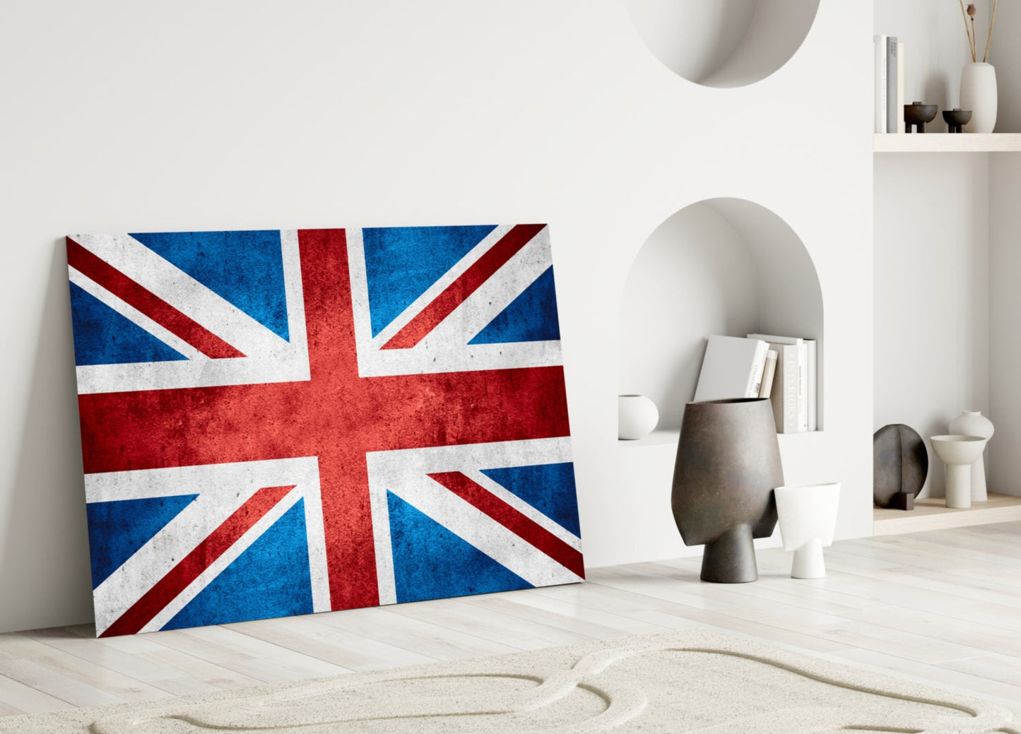 Faded Distressed Union Jack Flag Glass Wall Art