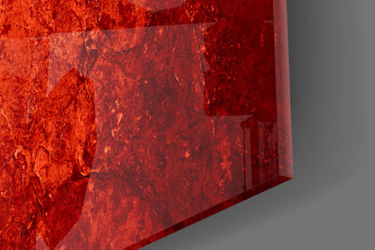 Bright Orange Mottled Denmark Cross Flag Glass Wall Art