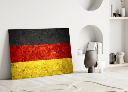 German Flag Stone Texture Glass Wall Art
