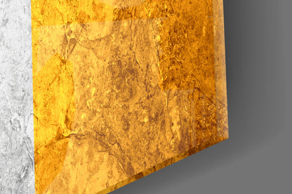 Golden Marble Ireland Tricolor Flag Glass Wall Art