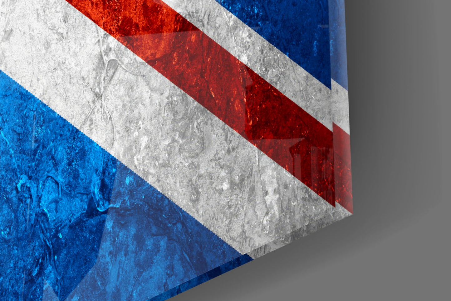 Fiery Orange Cross Bright Union Jack Glass Wall Art