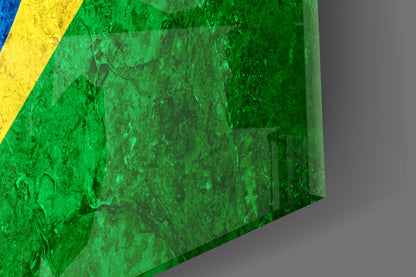 Marble Stone Texture Brazil Diamond Flag Glass Wall Art