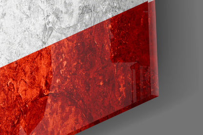 Frosted Marble Puerto Rico Star Flag Glass Wall Art