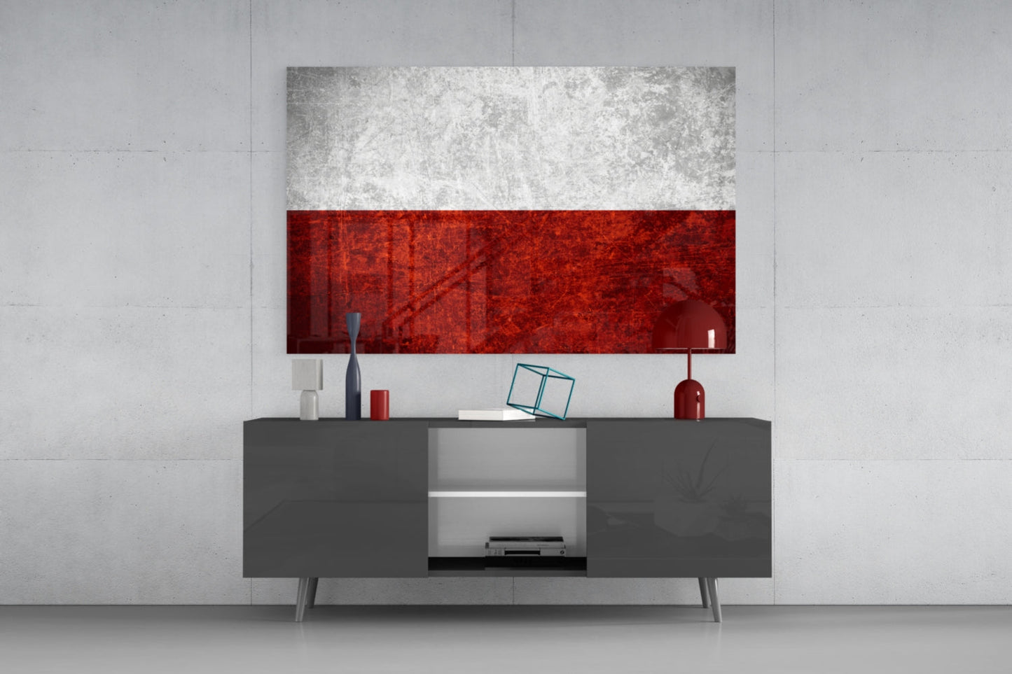 Rustic Grunge Flag of Poland Glass Wall Art