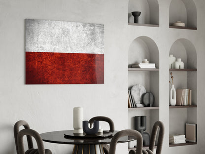 Rustic Grunge Flag of Poland Glass Wall Art
