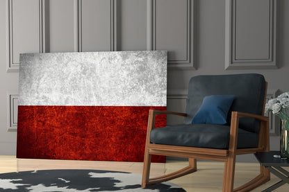 Rustic Grunge Flag of Poland Glass Wall Art