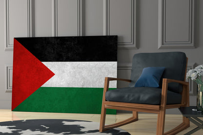 Matte Stone Texture Palestine Flag Glass Wall Art