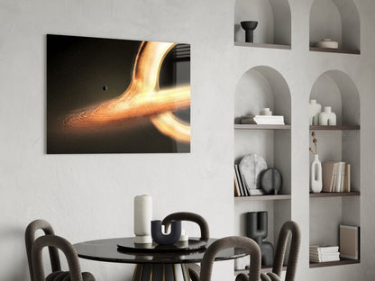 Golden Black Hole Glass Wall Art